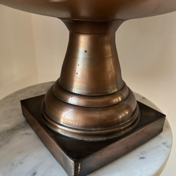 Copper/Bronze Footed Pedestal Base Bowl Urn Large Centerpiece 13.25” W 9.25” T - Picture 7 of 16